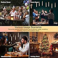 Vista 8 de Decoraciones de Halloween, velas flotantes con varita, velas colgantes mágicas parpadeantes, luz cálida, sin llama, con control remoto de varita