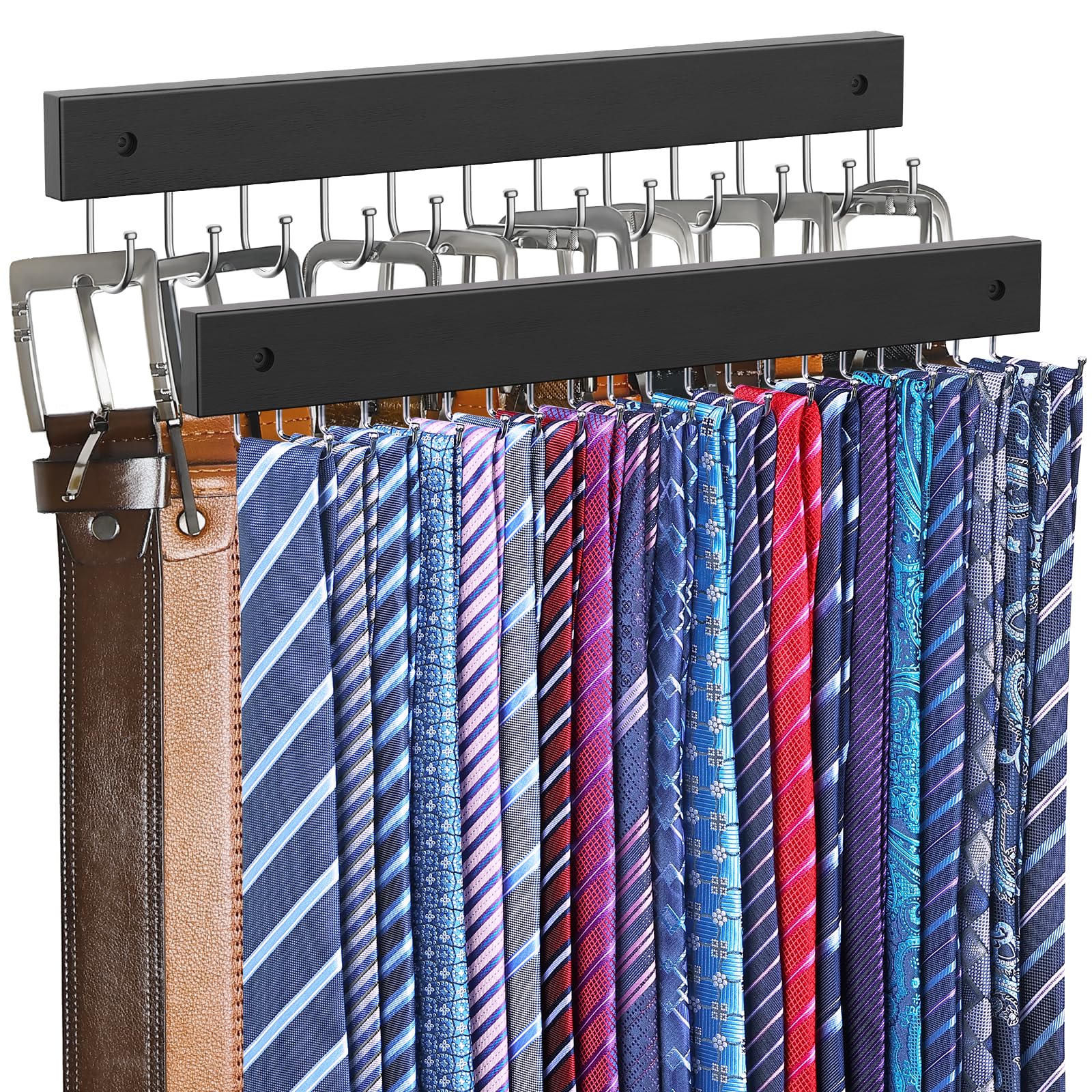 Belt Rack Motorized 2 In 1] Tie Organizer Belt Organizer Wall Mounted ...