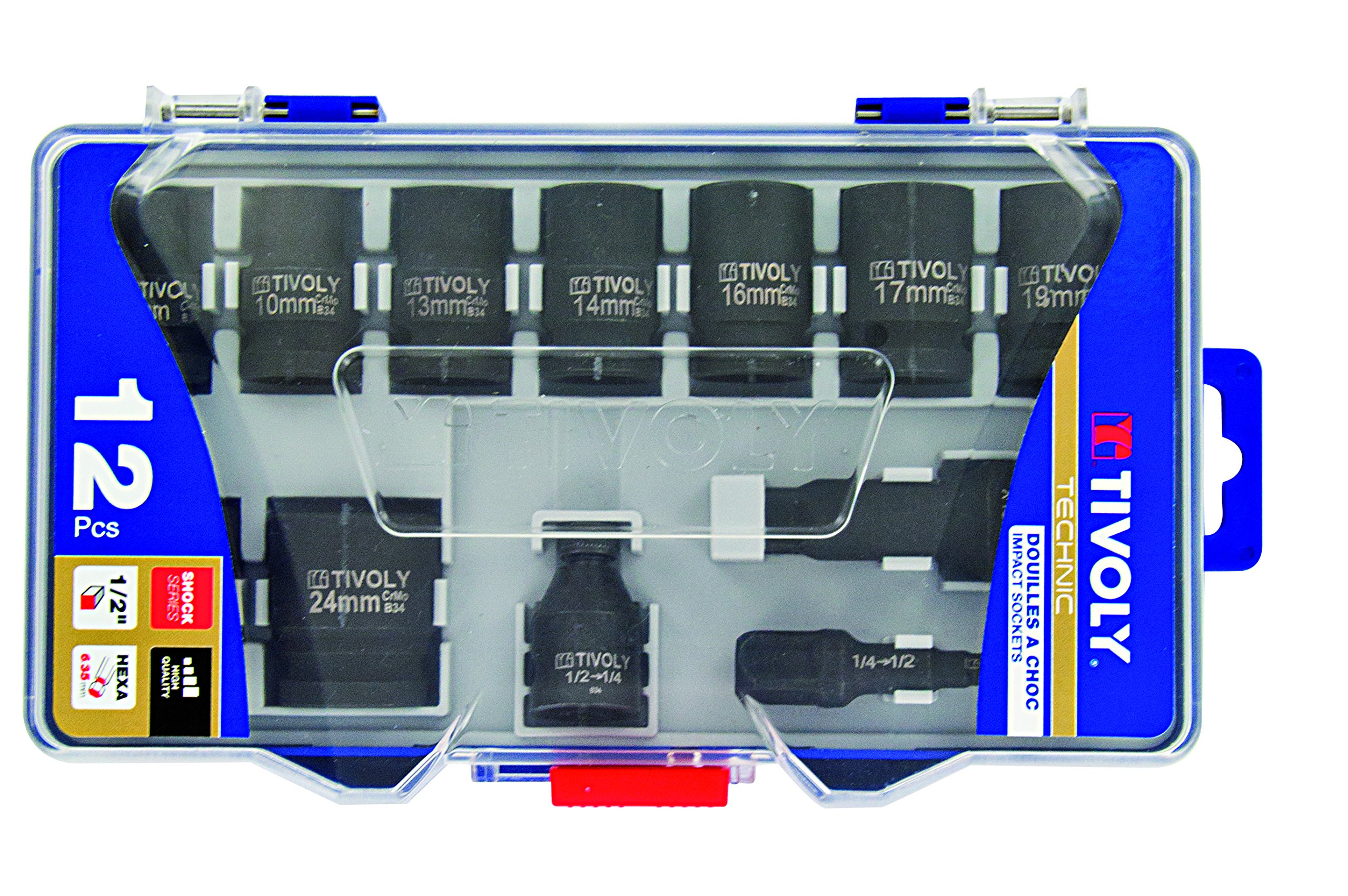 TivolyBox of 12 pieces 1/2 "impact sockets & Accessories Set