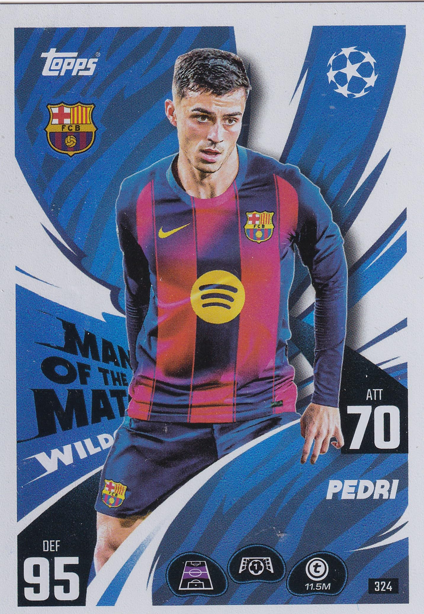 Match Attax 2025 2026 Man of the Match Wildcard Trading Card(s) You Select Trading Card (Pedri 324)