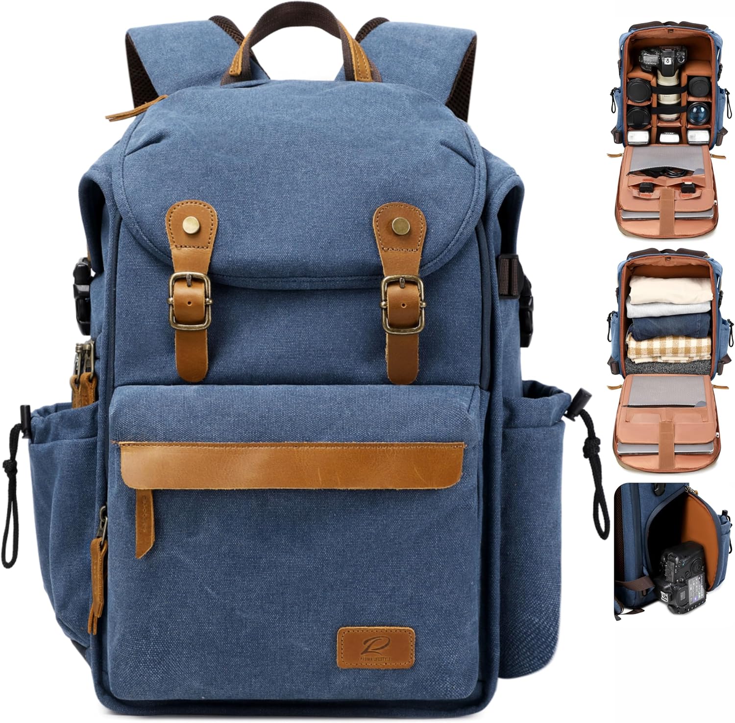 Padwa Lifestyle Blue Camera Backpack - Professional DSLR and UAV Bag with Rain Cover and Large Capacity Compartments