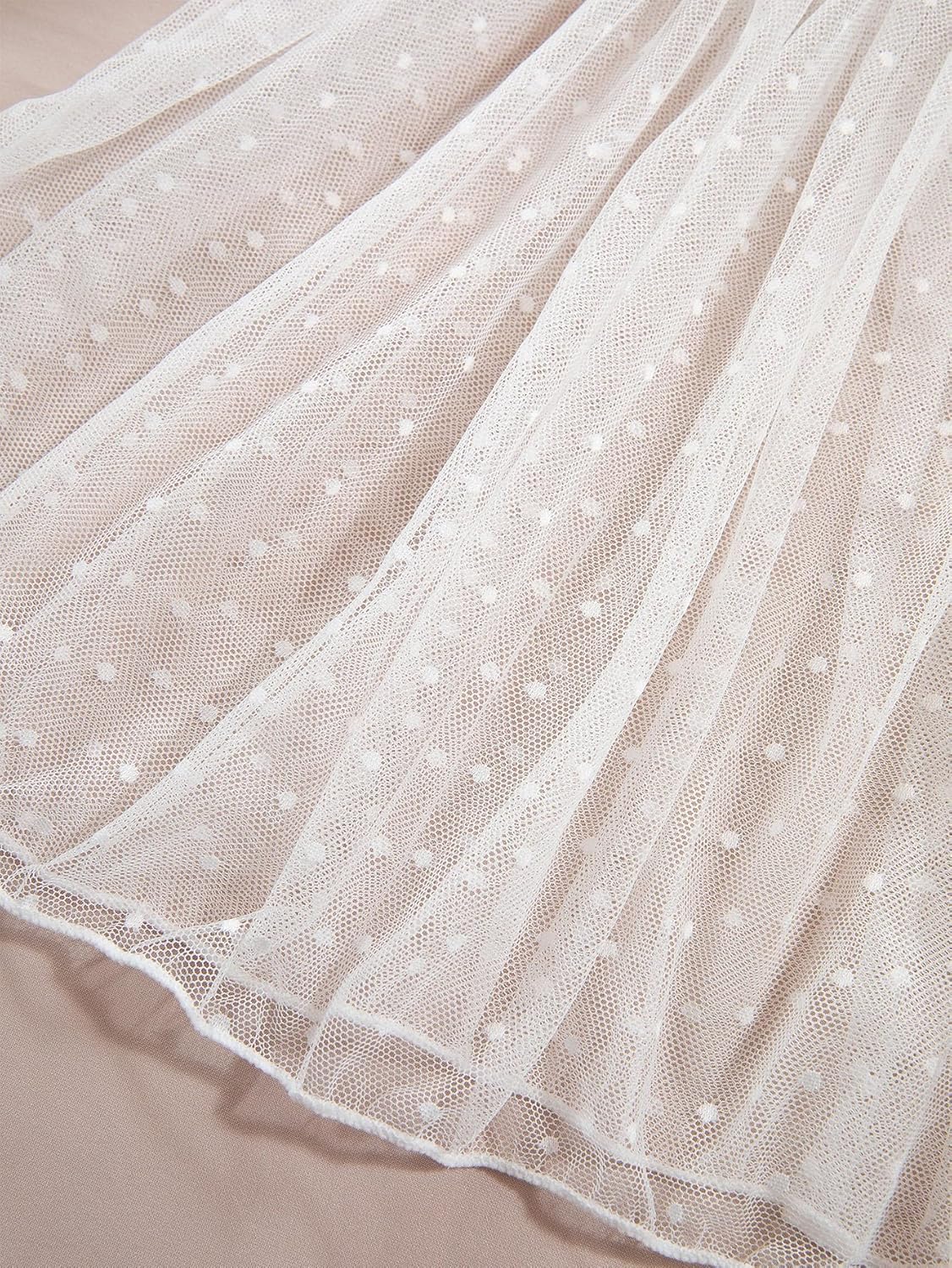 Lilosy Sexy Polka Dots Mesh Sheer Lace Babydoll Chemise Lingerie Set Floral Sleep Wear - Image 6