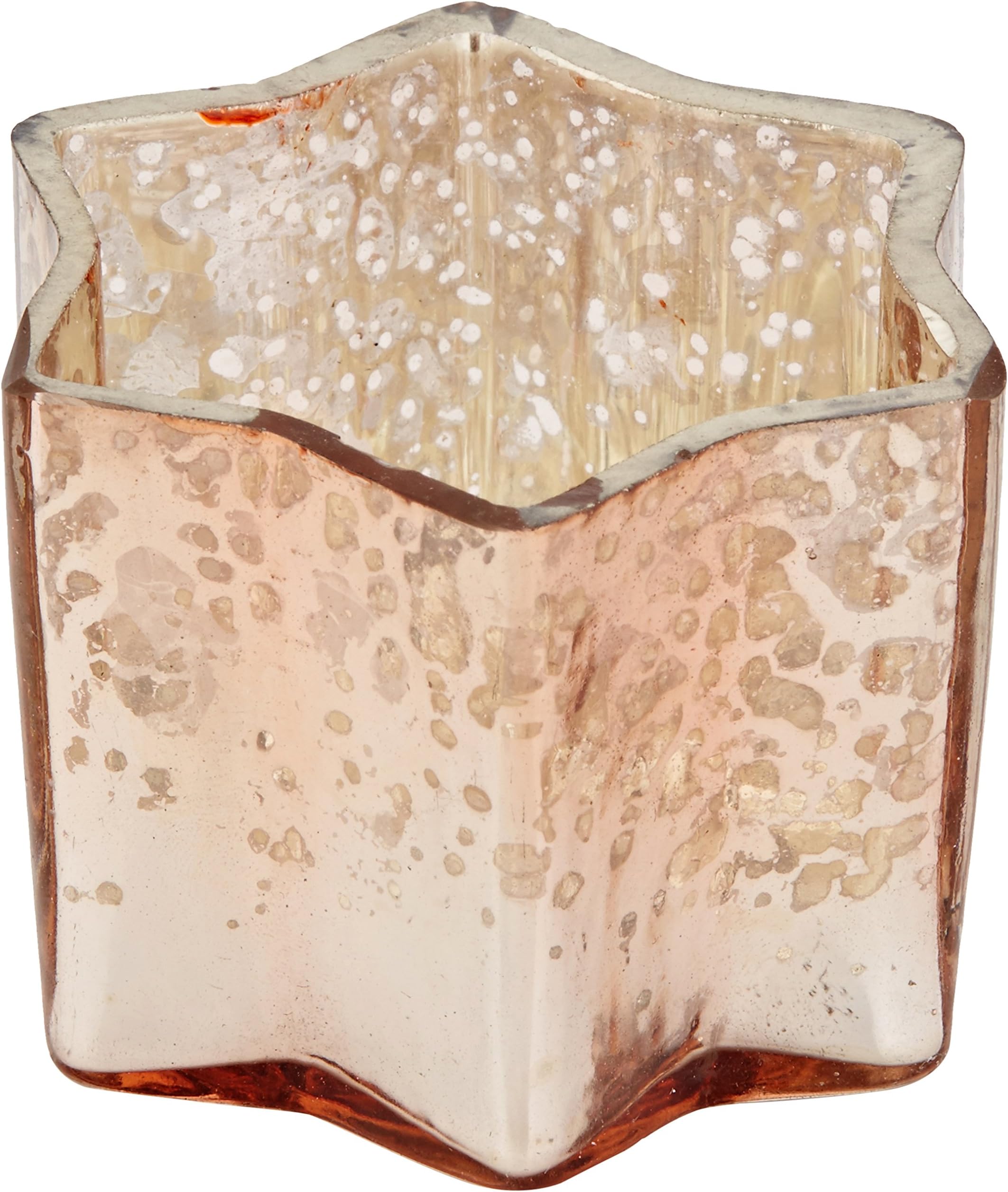 Insideretail Mercury Glass Star Tea Light Holders-with Distressed Copper Foil, 7cm x 7cm x 4.5cm, Set of 12