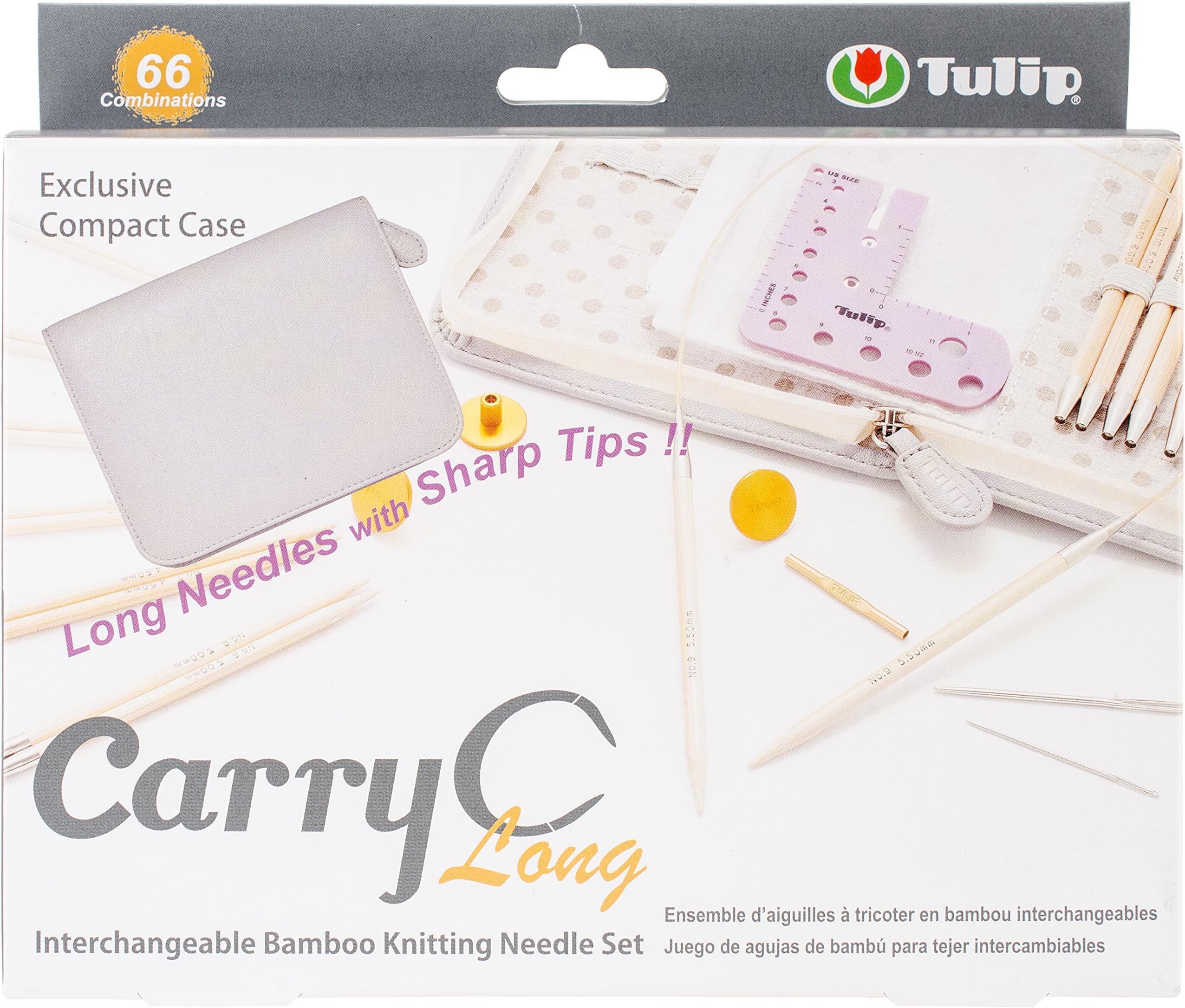 Tp1264 Carry C Interchangeable Bamboo Knitting Needle Long Set-