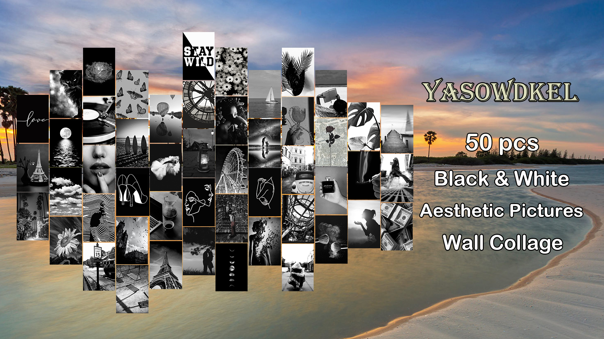 Amazon.com: Wall Collage Kit, Black & White Aesthetic Pictures
