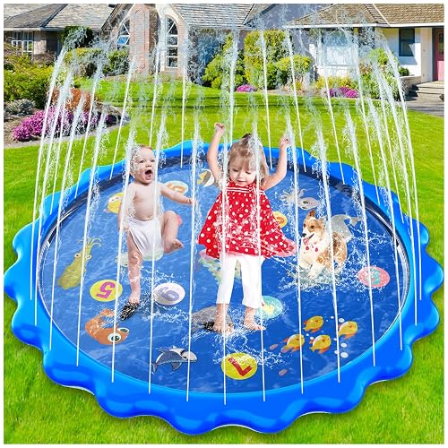 MOZOOSON Splash Pad, 170CM Almohadilla Aspersor de Juego Agua