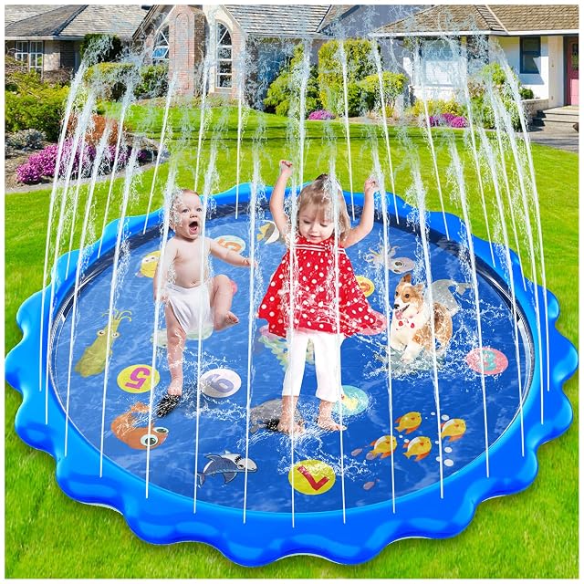 MOZOOSON Splash Pad, 170CM Almohadilla Aspersor de Juego Agua