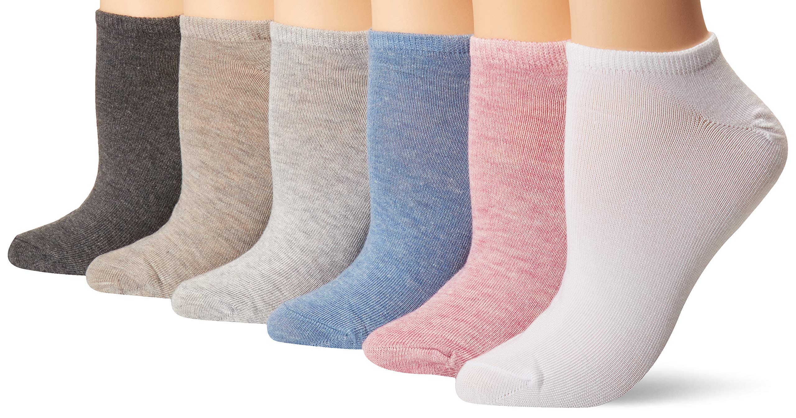 K. Bell Women's Fun Patterns & Designs Low Cut Socks-6 Pairs-Cool & Cute Novelty Gifts, Solid (Dark Charcoal Assorted), 3.5-9 UK