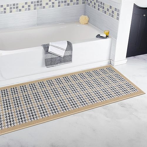 Miniatura 6 de Alfombra tejida con patas de gallo, antideslizante, lavable, para interiores, para lavandería, entrada, cocina, pasillo, dormitorio, baño, tamaño 2