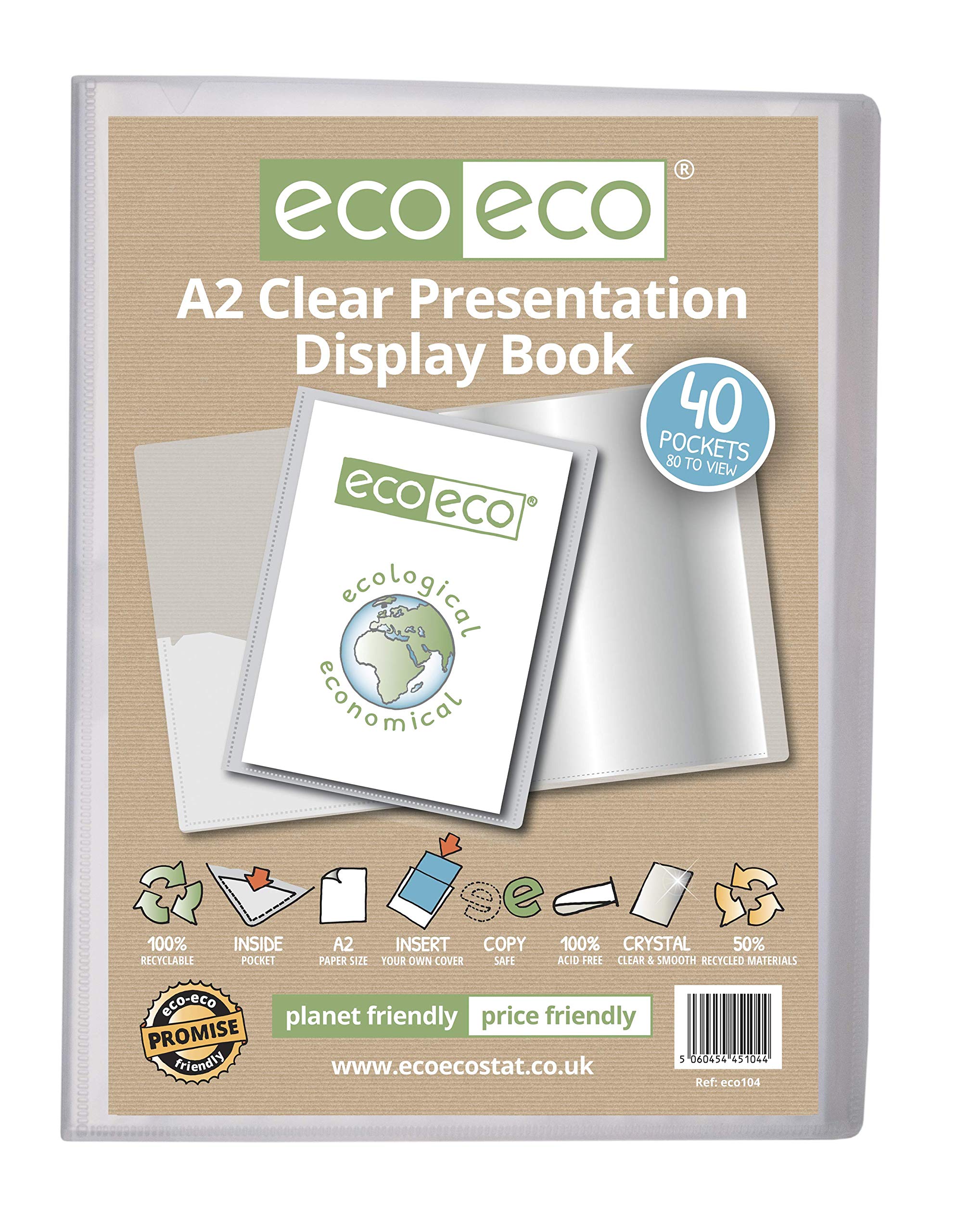Buy ecoeco A2 Size 50 Recycled 40 Pocket Clear Presentation Display