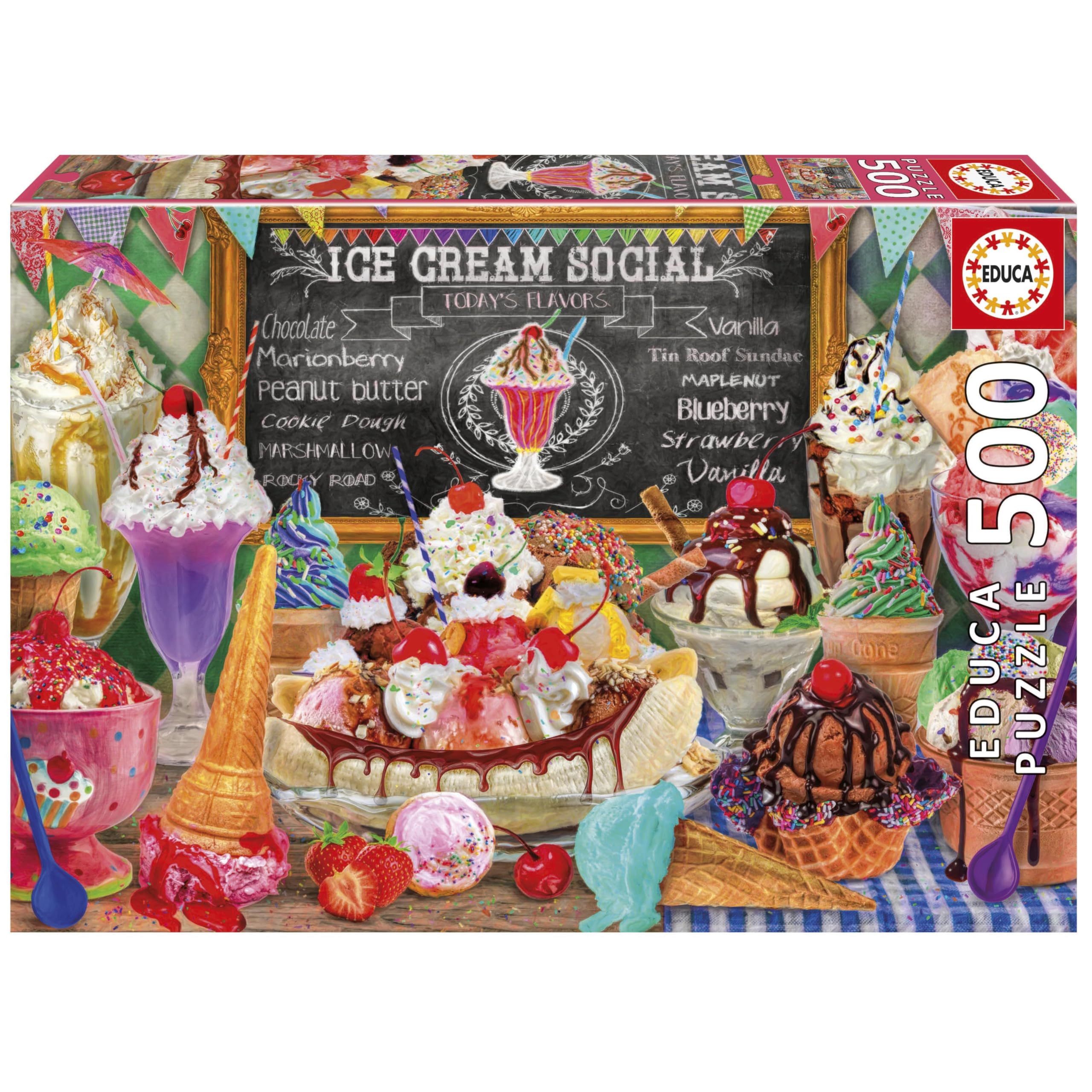 Educa ICE CREAM PARLOUR 500pc Super Deluxe Jigsaw Puzzle Food & Drink 20251