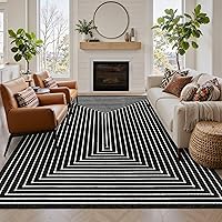 Latte&Fog 5x7 Prussian Sea Abstract Area Rug - Washable Non-Slip Low Pile for Living Room Bedroom Kids Pets