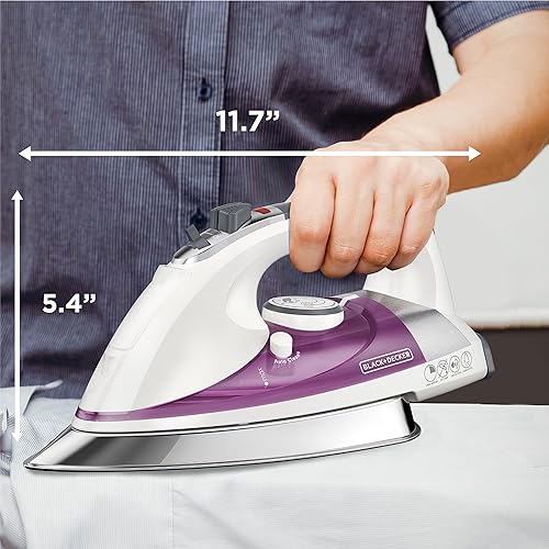 Miniatura 7 de BLACKDECKER IR1350S Plancha a vapor profesional con base extra grande violeta