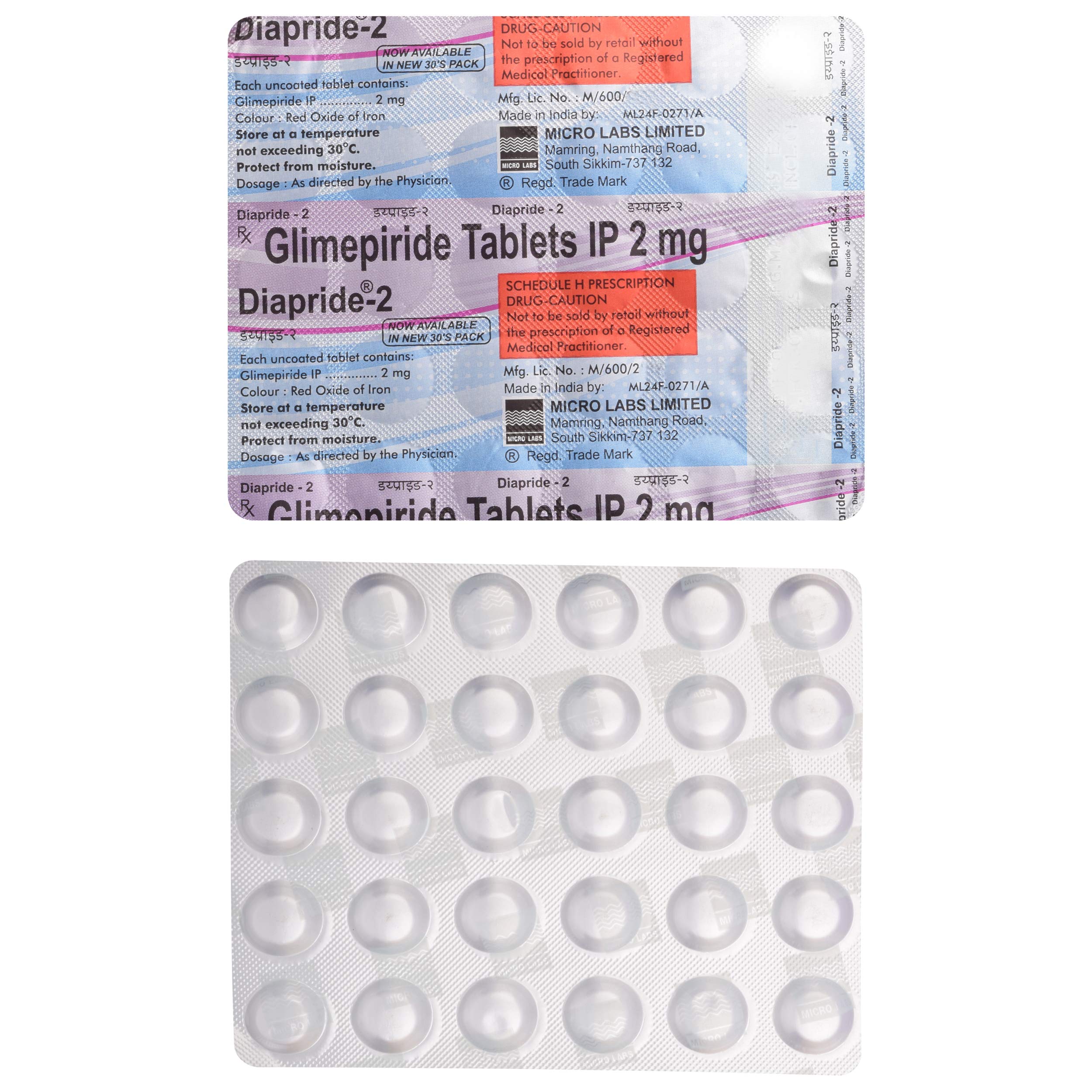 Diapride - 2 - Strip of 30 Tablets