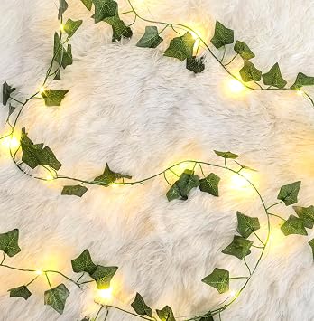 Vine with Lights 33ft 100 LED Fake Ivy Garland String Fairy Light Hanging Plants Artifical Vines Leaf Lights for Bedroom Aesthetic, Room, Wall, Garden, Indoor, Party, Wedding Decor