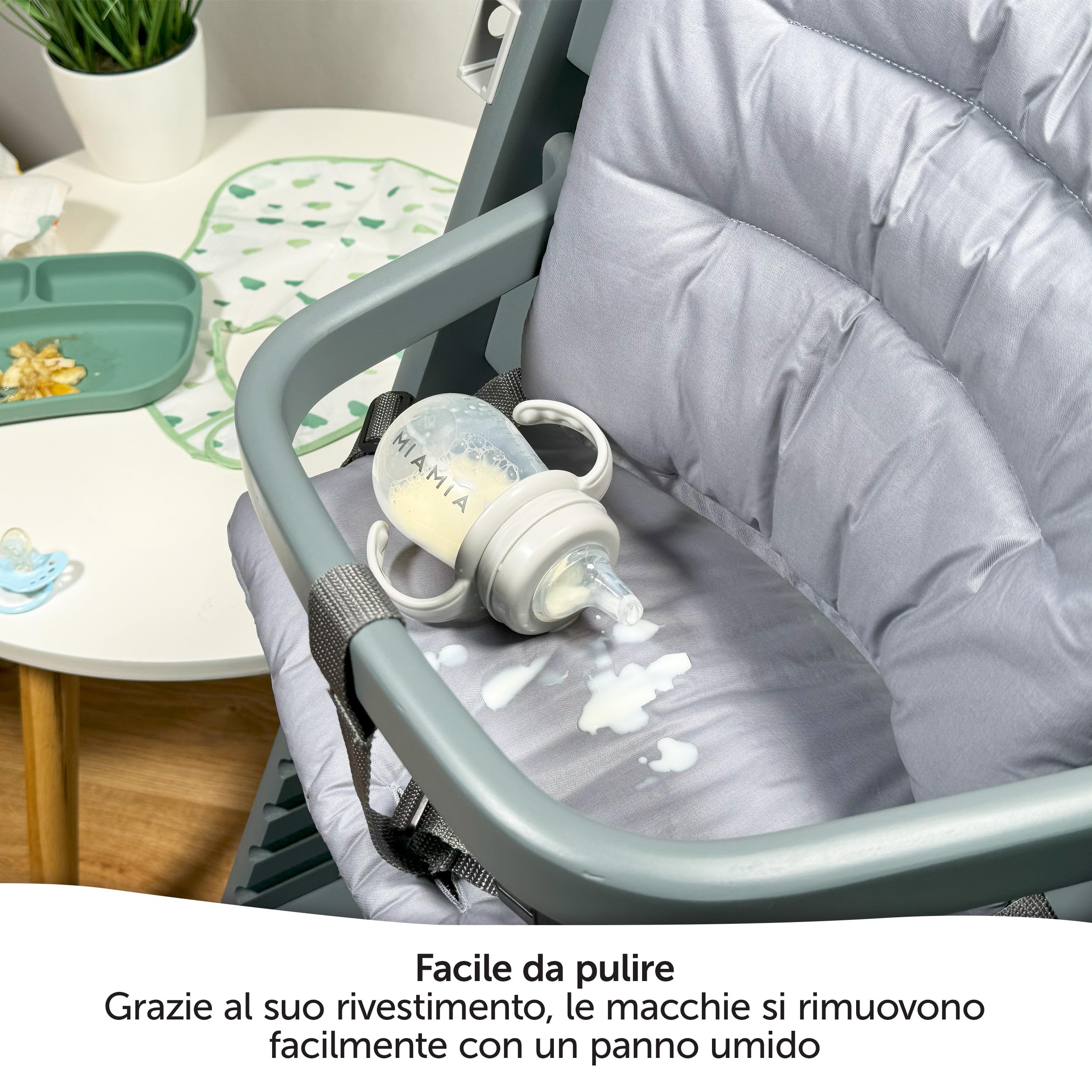 LaLoona Cuscino Seduta Seggiolone Pappa Per Safety 1st/Bebeconfort Timba - Cuscino Seggiolone Pappa Bimbo 2 Pezzi, OEKO-TEX Standard 100, Lavabile in Lavatrice - Grigio