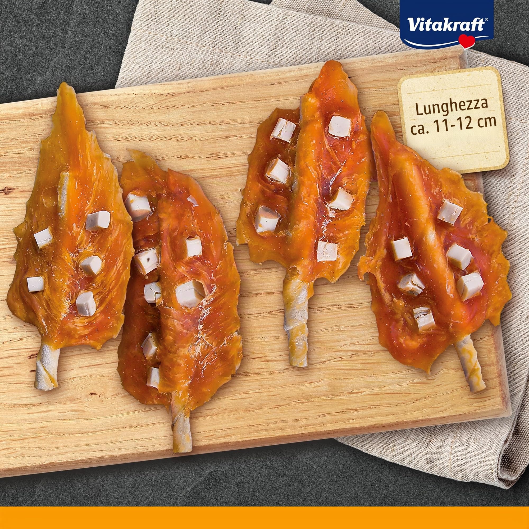 Vitakraft Pure Chicken Bonas, snack cane, bastoncini da masticare con pollo e formaggio, snack per l’addestramento del cane, senza zuccheri aggiunti (7x 80g)