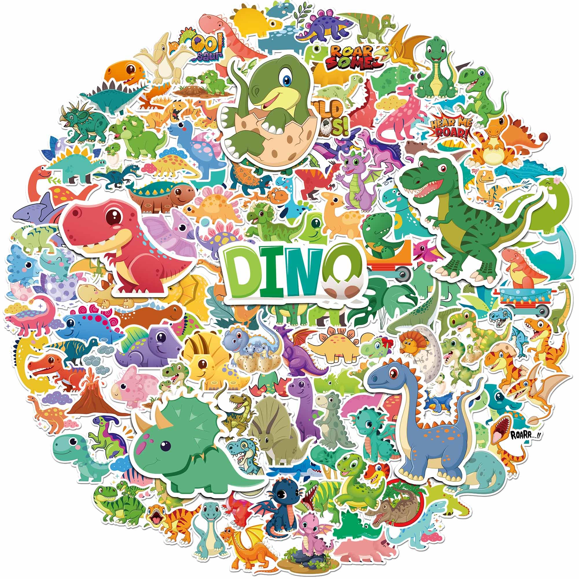 iGetooy 150 PCS Cute Dinosaur Stickers for Kids, Waterproof Stickers for Water Bottle, Laptop, Skateboard Kids Stickers Pack