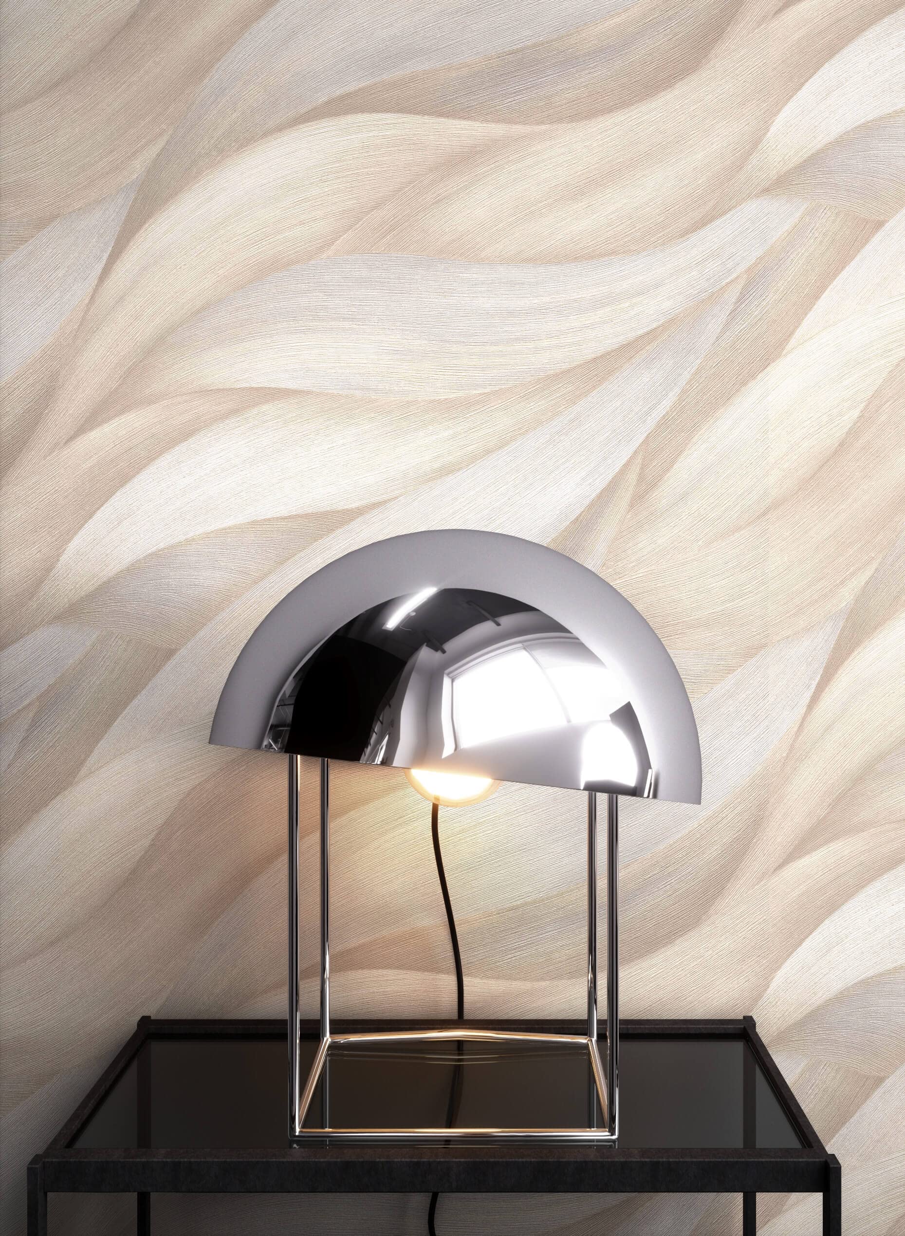 Newroom Carta da Parati TNT Beige Foglie Motivo Camera da Letto | effetto piuma cangiante, trama fibrosa in rilievo 3D, tono sabbia caldo, carta da parati floreale, stile boho, soggiorno