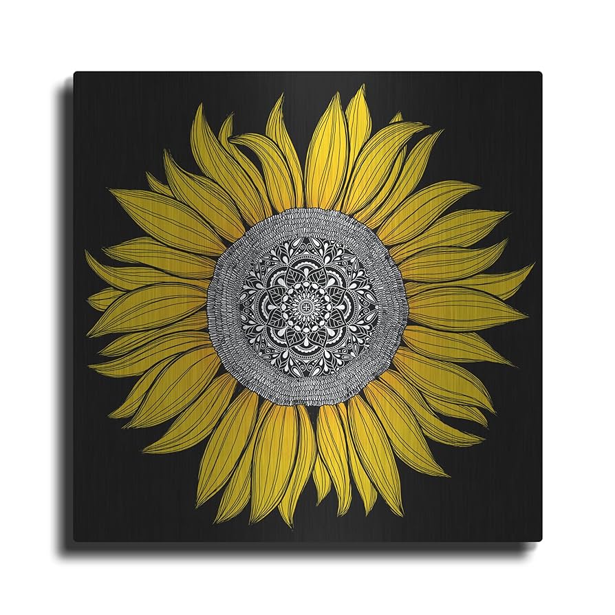 絵画 sunflower Original - Sunflower on bright green - 4