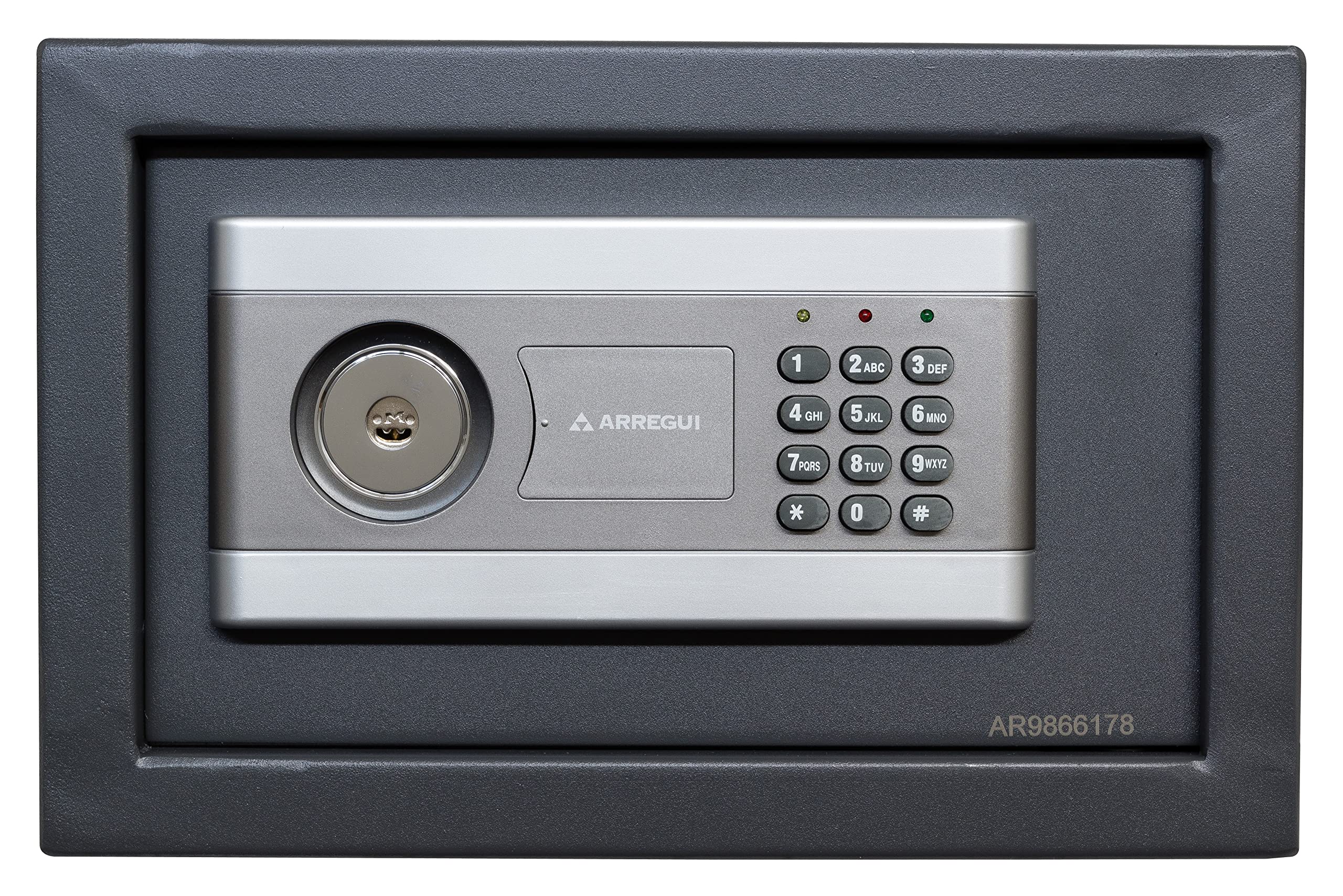 ARREGUI Stylo 19010-S1 Caja Fuerte de Acero Con Apertura de Doble Seguridad, Cerradura Electrónica más Llave, con Códigos Programables, Caja de Seguridad para Hogar y Negocios, 20 x 31 x 20 cm, 8 L