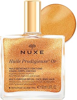 Nuxe Huile Prodigieuse Shimmering Dry Oil, Gold-Flecked Dry Oil, Illuminates & Softens Face, Body & Hair, Multi-Purpose Nourishment, Vegan Formula
