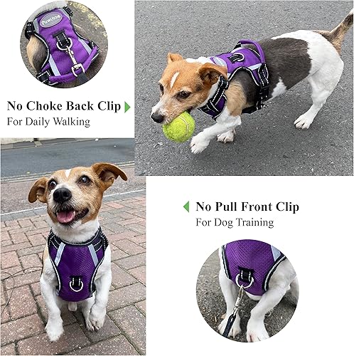 Miniatura 2 de Arnés para perro sin tirones, arnés reflectante para pasear para perro con asa de fácil control y clips delanteros y traseros, arnés de chaleco