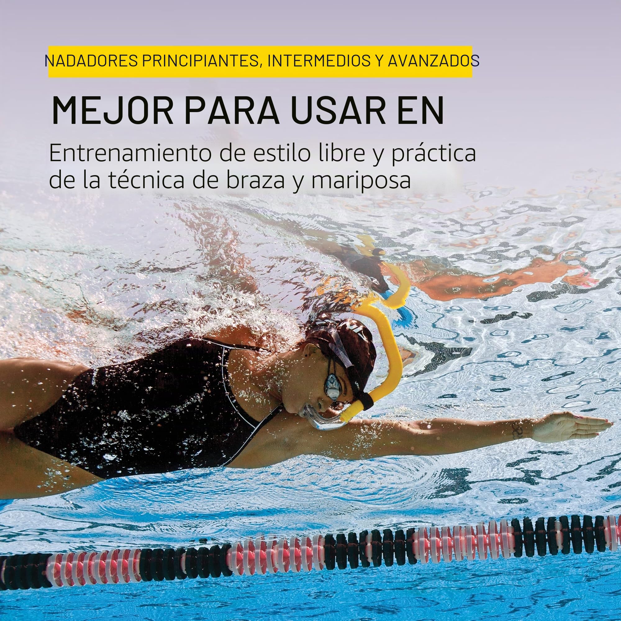 Finis - Tubo de respiración para natación freestyle, color amarillo