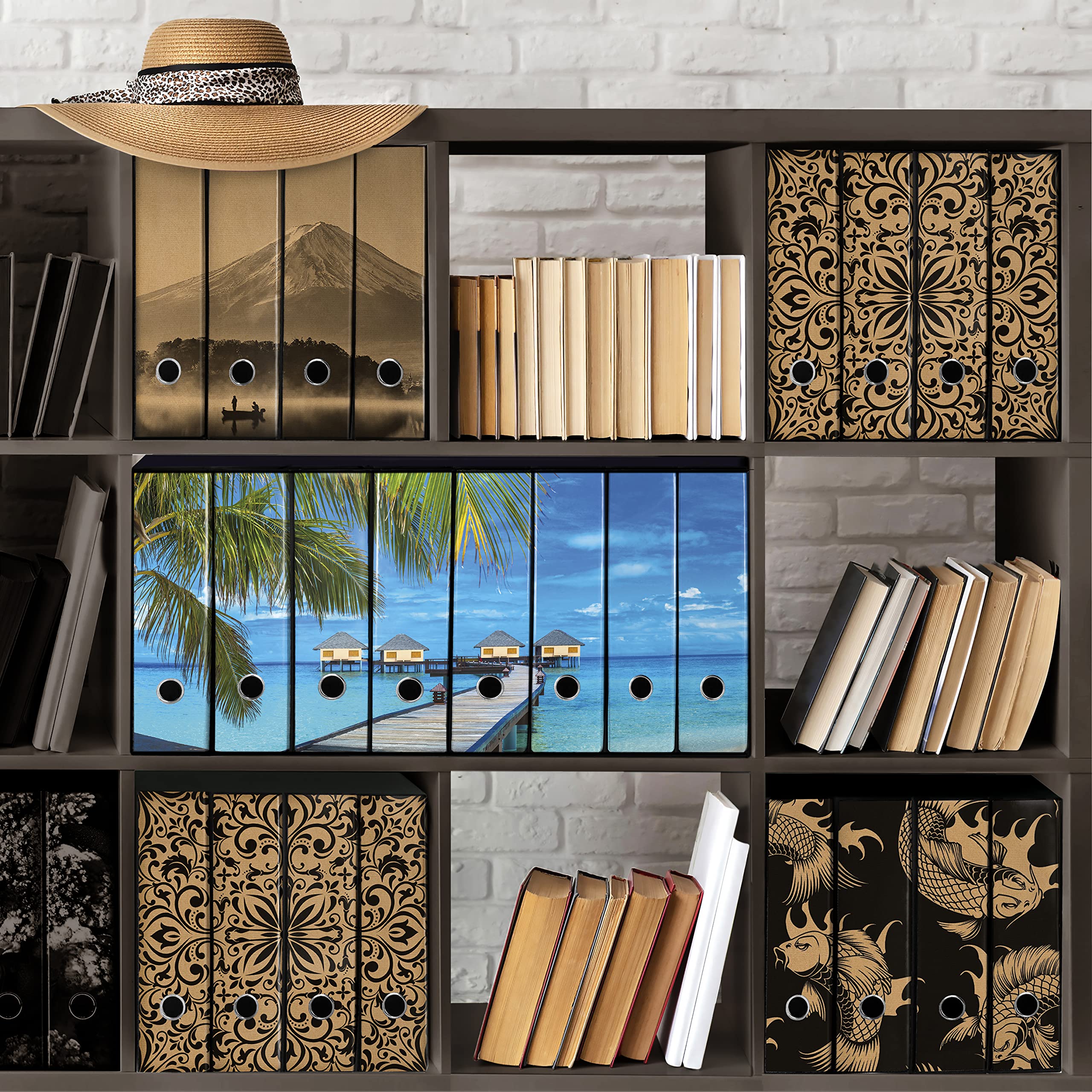 Set da 8 raccoglitori ad anelli MALDIVE - Faldoni SHAREPRINTING (H31 con 2 anelli)