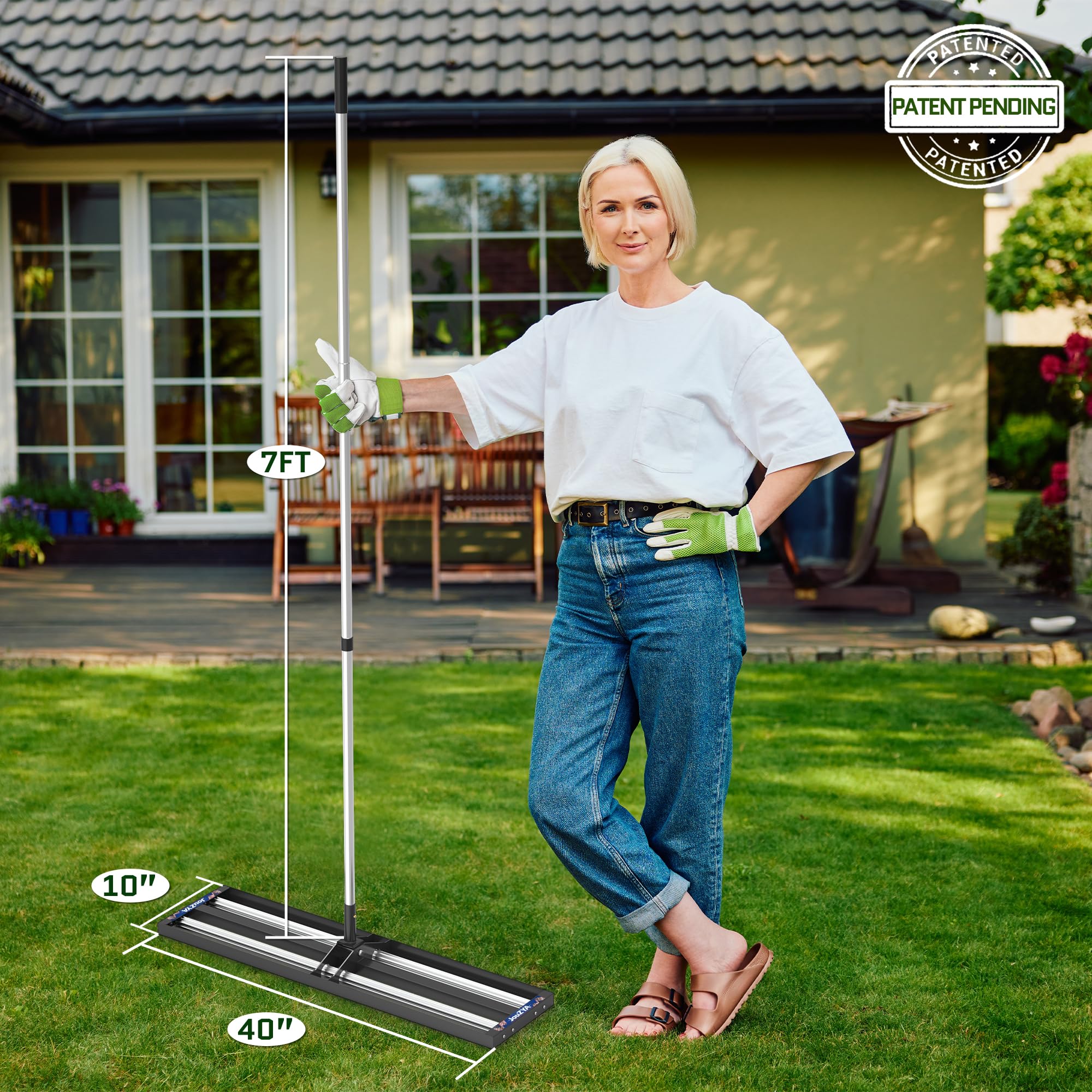 Lawn Roller Updated Lawn Leveling Rake With Aluminum Rollers, Stainless  Steel 30 X10 Levelawn Tool Heavy Duty Leveler 80 Extended Handle Yard Suit  Garden Golf Lawn Far Garden Rake Leveling Rakes, image size:2000x2000