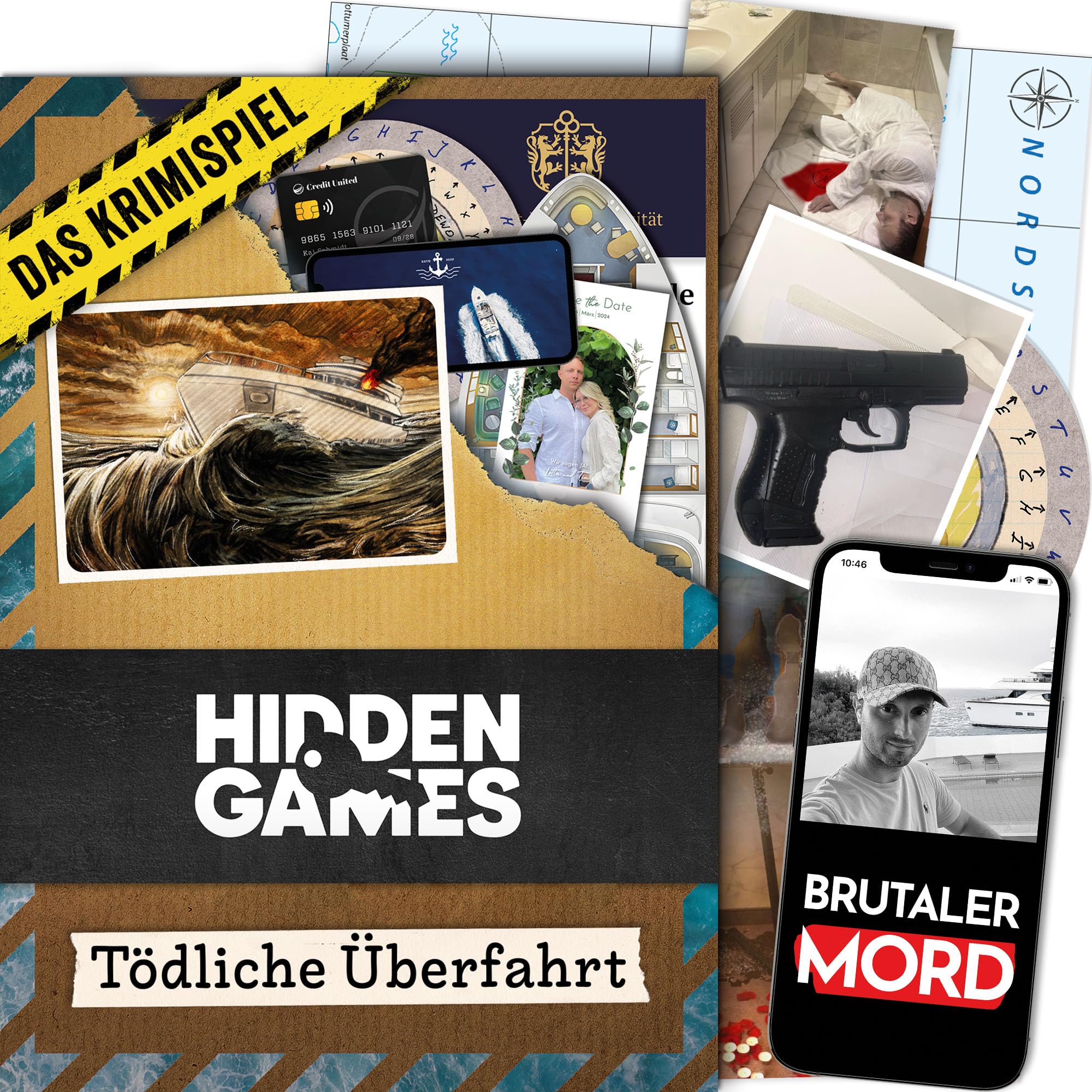Hidden Games Scena del crimine - Traversata mortale - Tedesco - Gioco realistico di crimine, emozionante gioco di detective, Escape Room