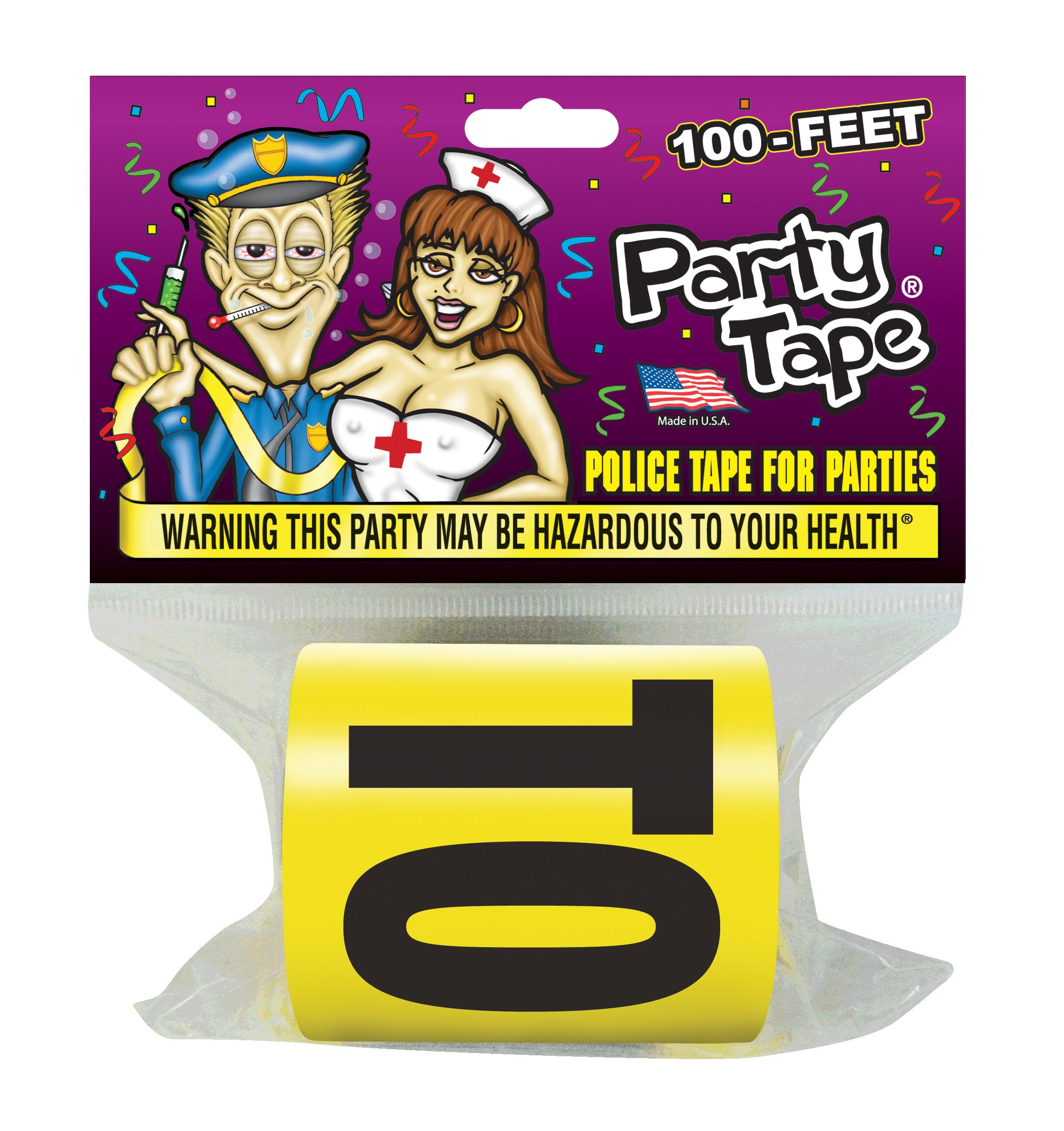 Party Tape - WARNING THIS PARTY MAY BE HAZARDOUS TO YOUR HEALTH - 100 Feet!
