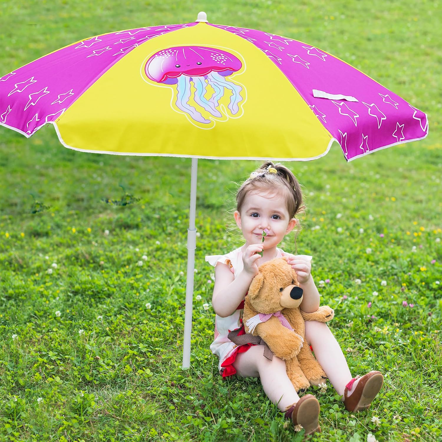 AMMSUN 5ft Kids Beach Umbrella for Sand Box, Picnic, Water Table Sun Shade image 5