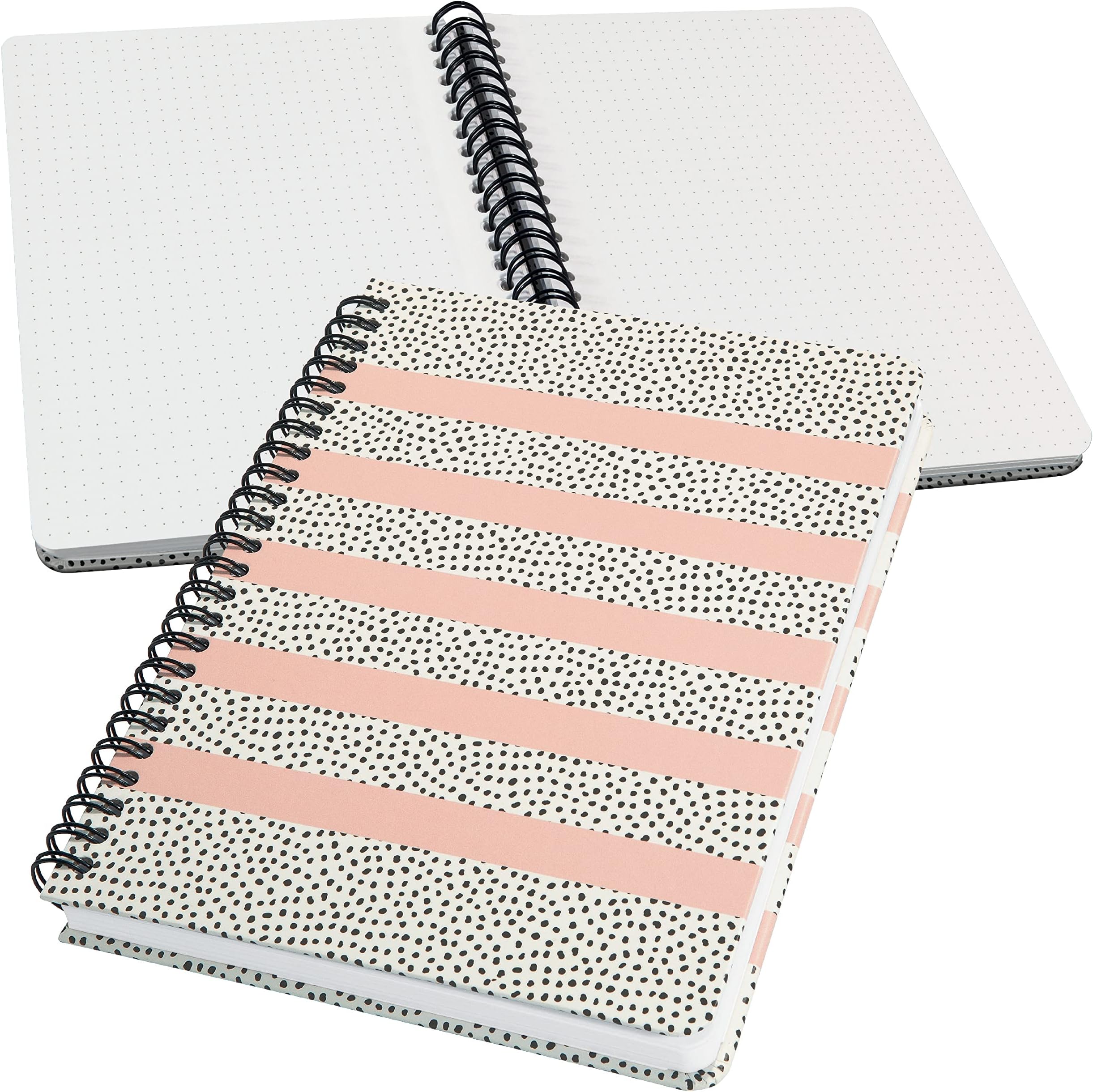 SIGEL JN600 Spiral notebook basic, A5, dotted, hard cover, polka dot pattern, Pink/Black/White - Jolie