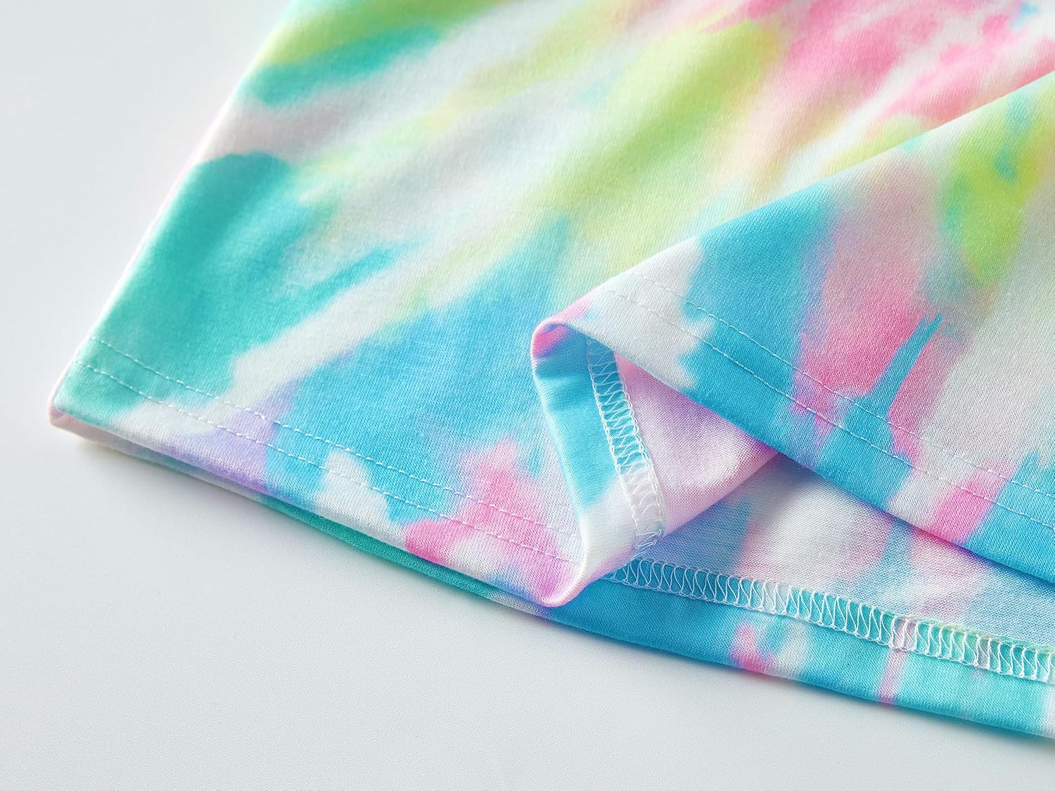 Topgal Summer Pajamas for Little/Big Girls - Tie Dye Kids' Tank Top & Shorts 2-Piece Sleepwear Set Size 6-18 - Image 5