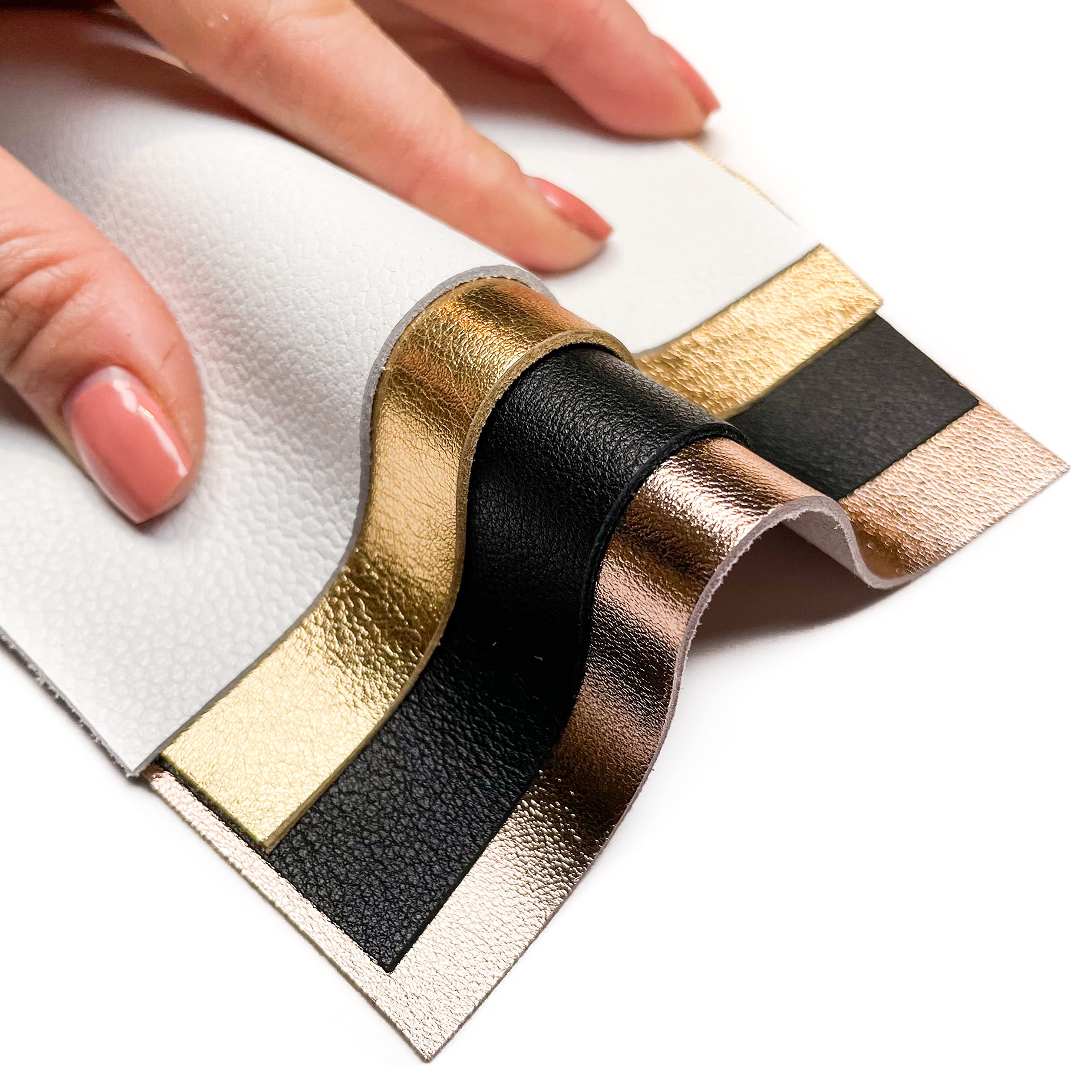 for Crafting and Jewelry Making 4 (Classic Mix, 5x5In/ 12x12cm) White, Black, Gold and Rose Gold Real Sheets