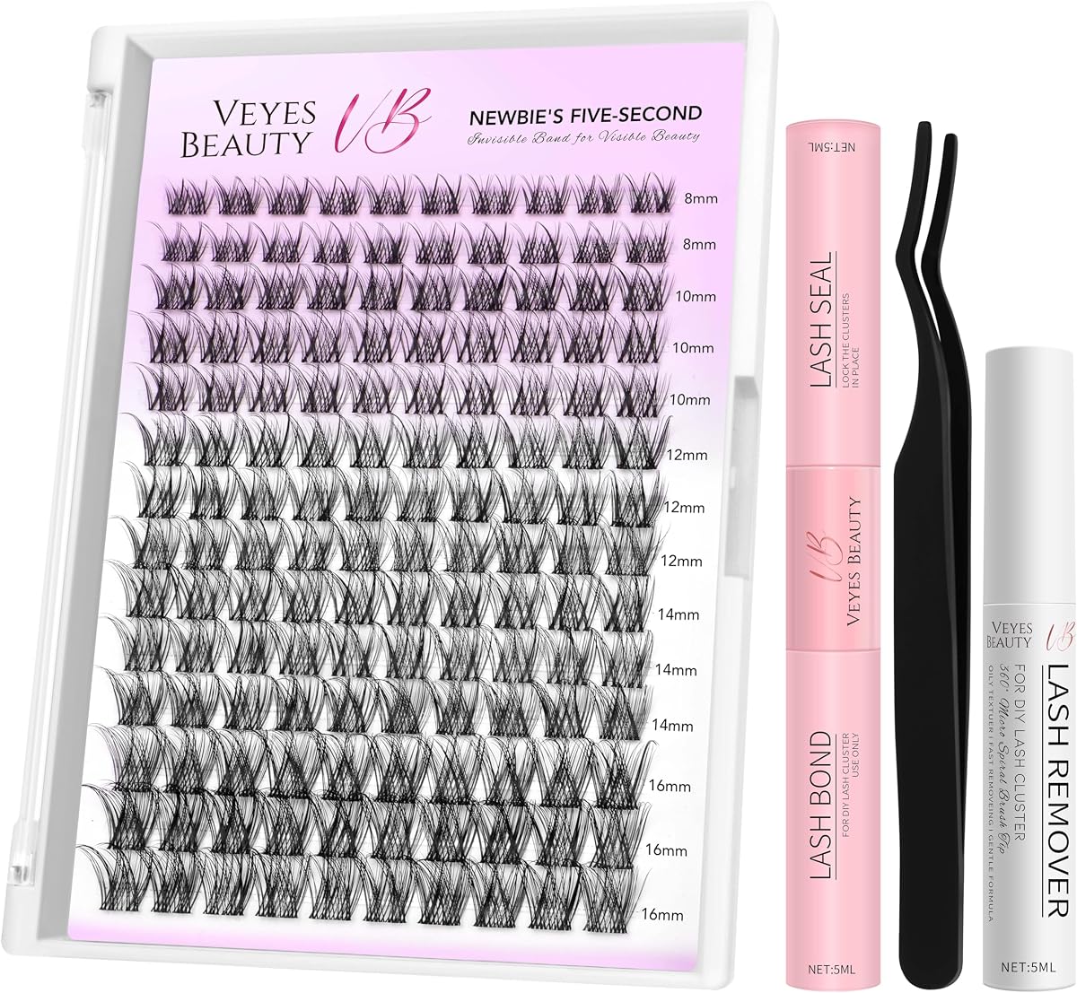 VEYESBEAUTY LuxeBold Lash Clusters Kit Newbie's Five-Second Series Eyelash