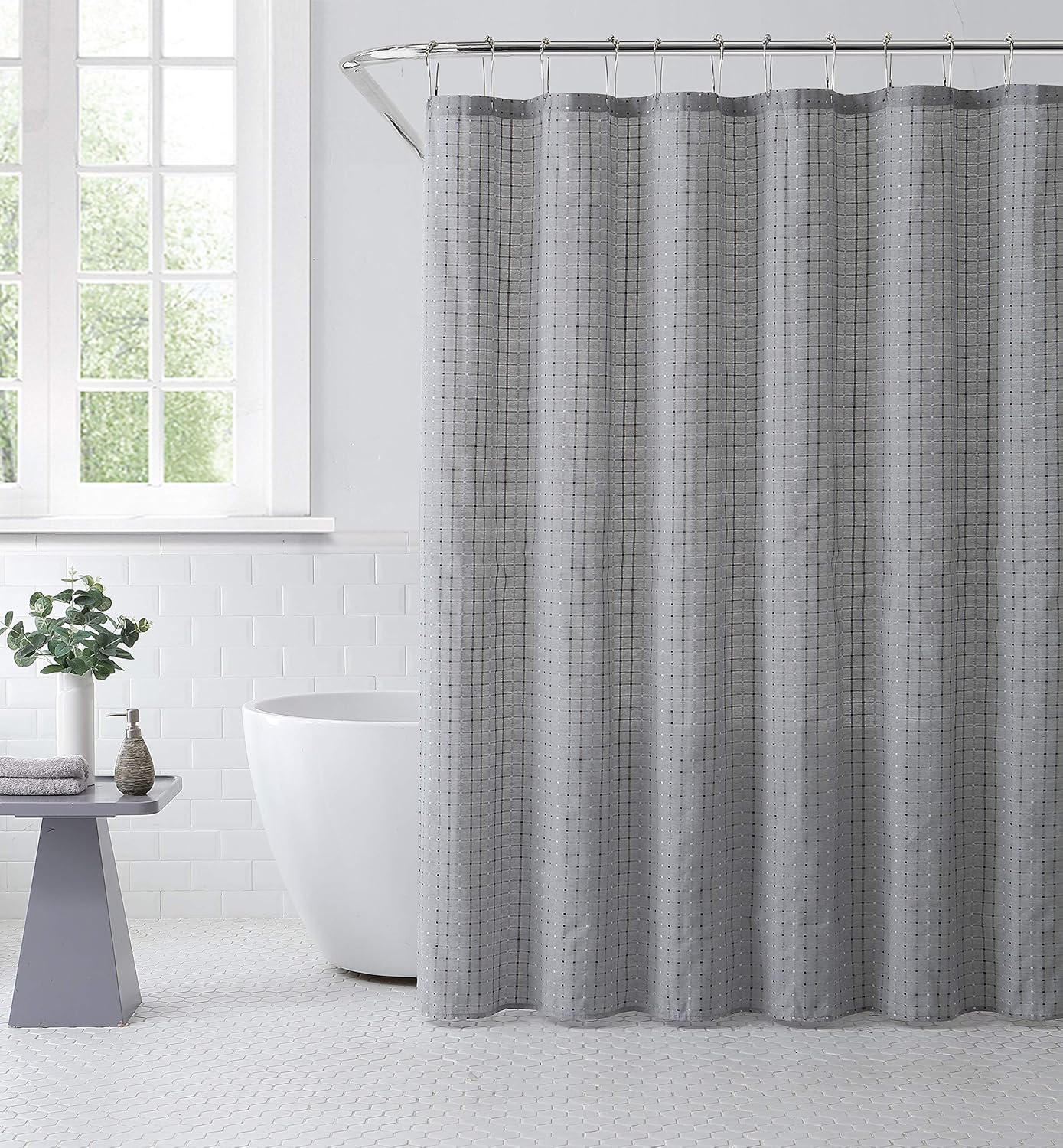 SARO LIFESTYLE Stitched Line Shower Curtain