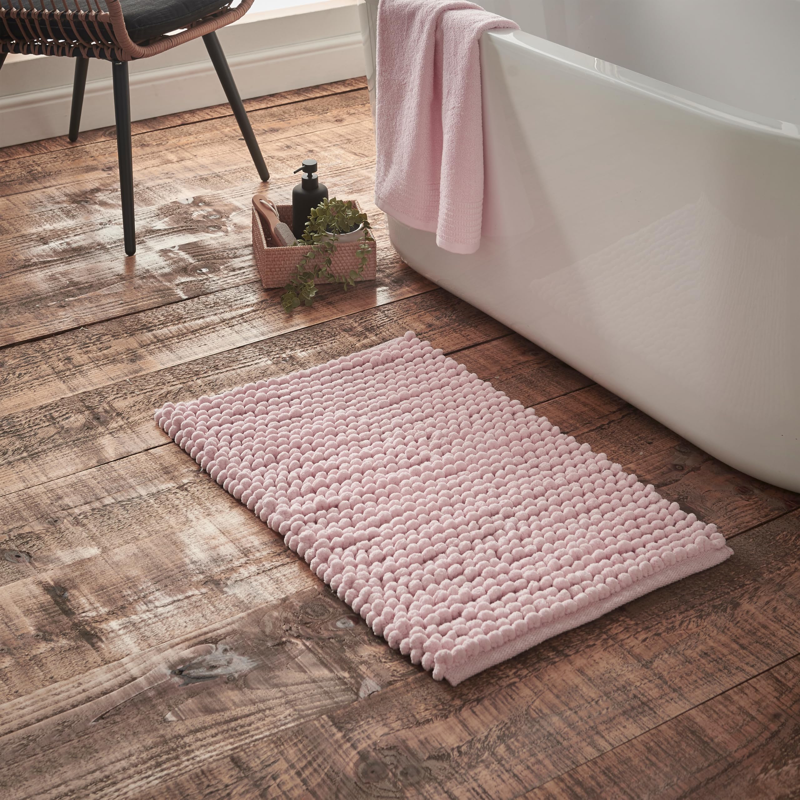 Bianca  Aspen Bobble Bath Mat - Pink - 50x80cm