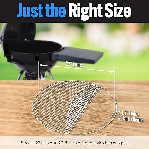 Miniatura 6 de Rejilla de cocción de parrilla de carbón SnS Grills EasySpin, de acero inoxidable 304, apertura grande con bisagras, perfecta para cocción de 2