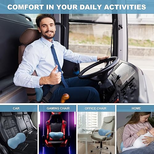 Miniatura 5 de POTTER'S LOVE Almohada de apoyo lumbar, soporte ergonómico de espuma viscoelástica para la espalda, cojín de alivio del dolor de espalda baja,