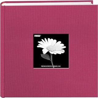 Pioneer Fabric Frame Photo Album Holds 200 4x6 Photos, Bright Pink - Bi-Directional Pockets, Archival Safe