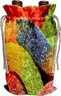 Wine Bag - Rainbow colored sugared gummy worms Anne Collections Food