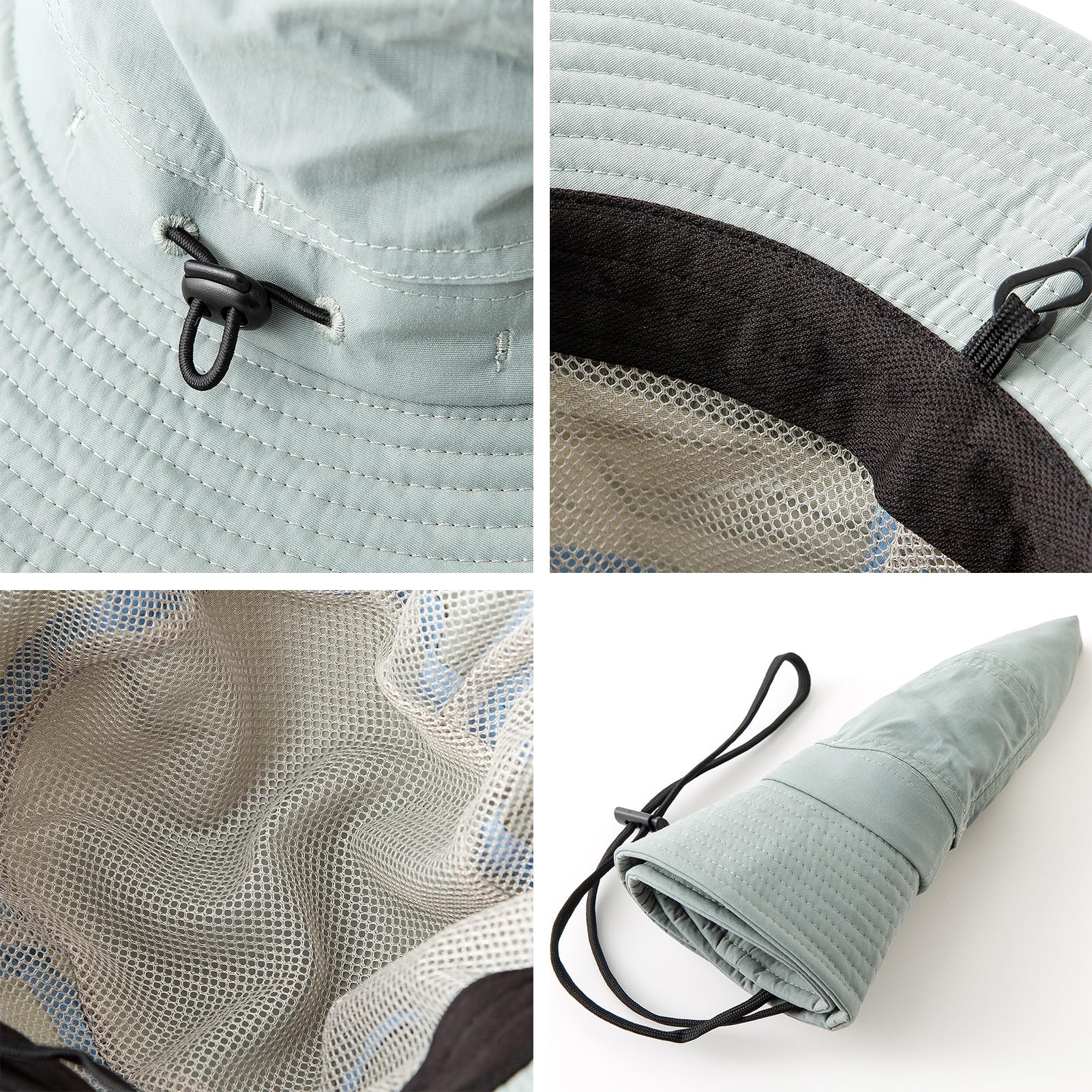 Gajaous Chapeaux de Soleil pour Femmes Pliables, Chapeau de Soleil à Large Bord UPF 50+ pour Femmes, Chapeaux d'été pour la randonnée, la pêche, Les Voyages et la Plage avec Rabat de Cou