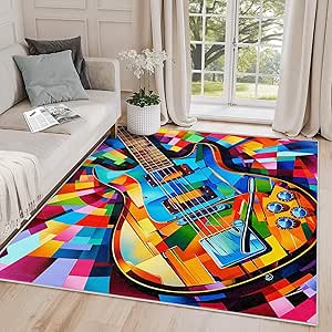 Amazon.com: Yoozitrees Guitar Rugs for Music Room - Guitar Rug, 4x6 Rug ...