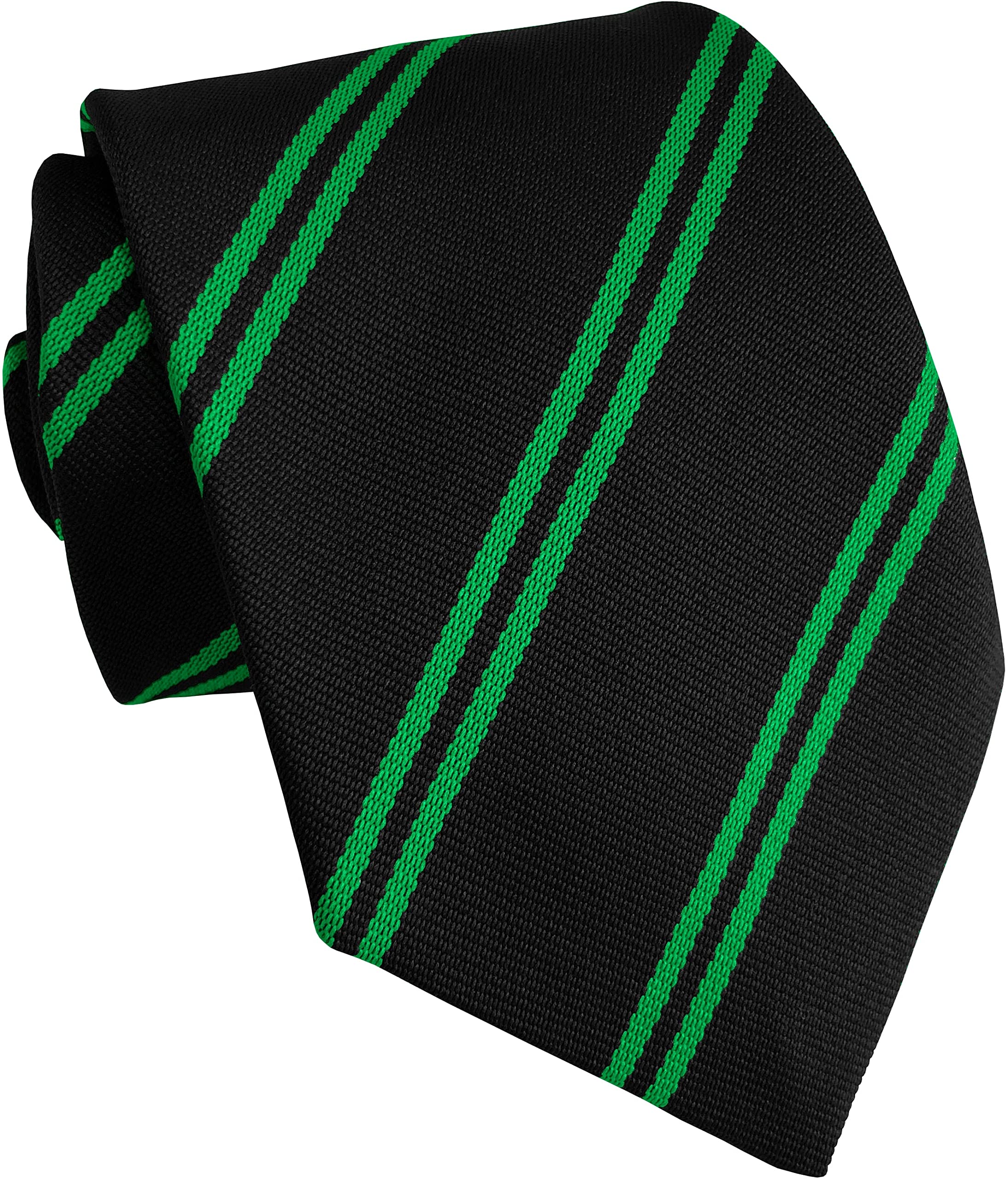 Great British Tie Club School Ties (14 Double Stripe Variations) Primary Junior Size (Black & Green)