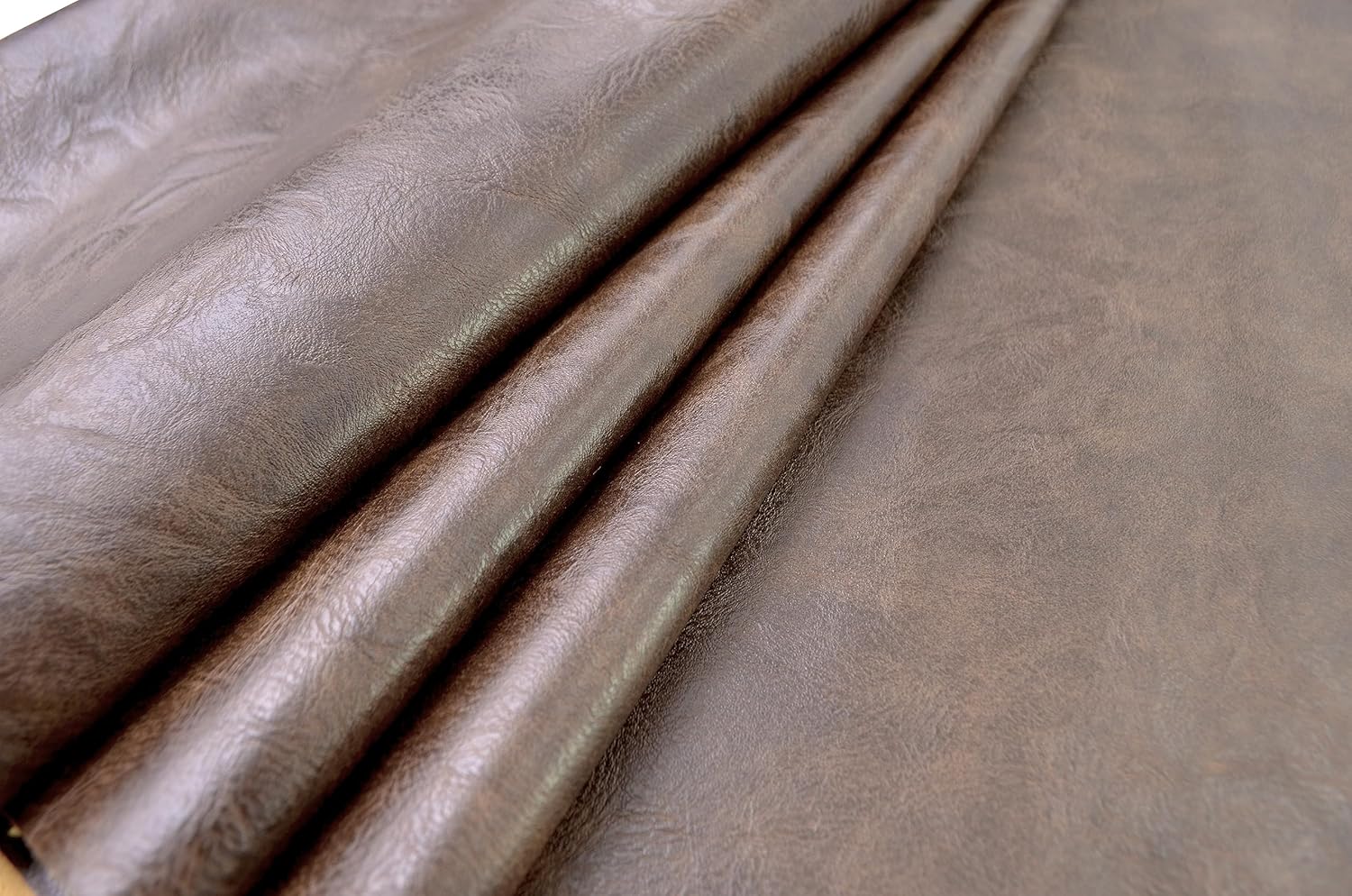 3 Yards 54" x 108" Distressed Crazy Horse Soft Faux Leather Fabric Dark Brown Fake Leather Fabric Upholstery Vinyl for Sofa Chairs Car Seats Crafts