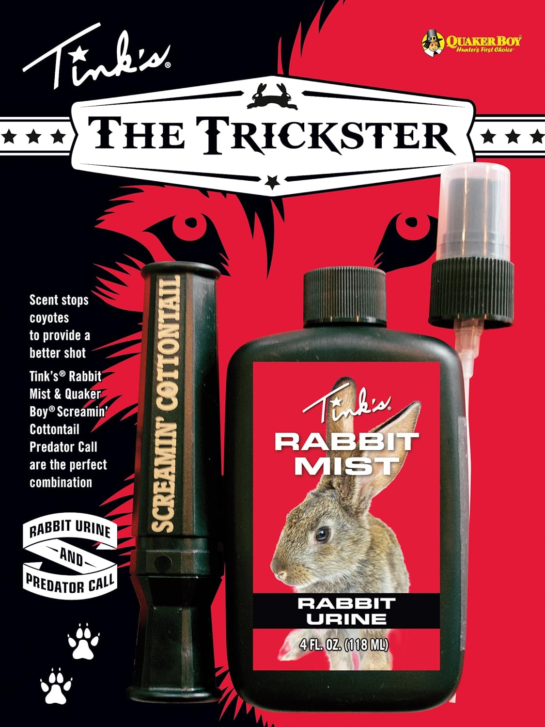 TINK'S The Trickster Rabbit Mist and Quaker Boy Screamin' Cottontail Call Combo : Hunting Scents : Sports & Outdoors