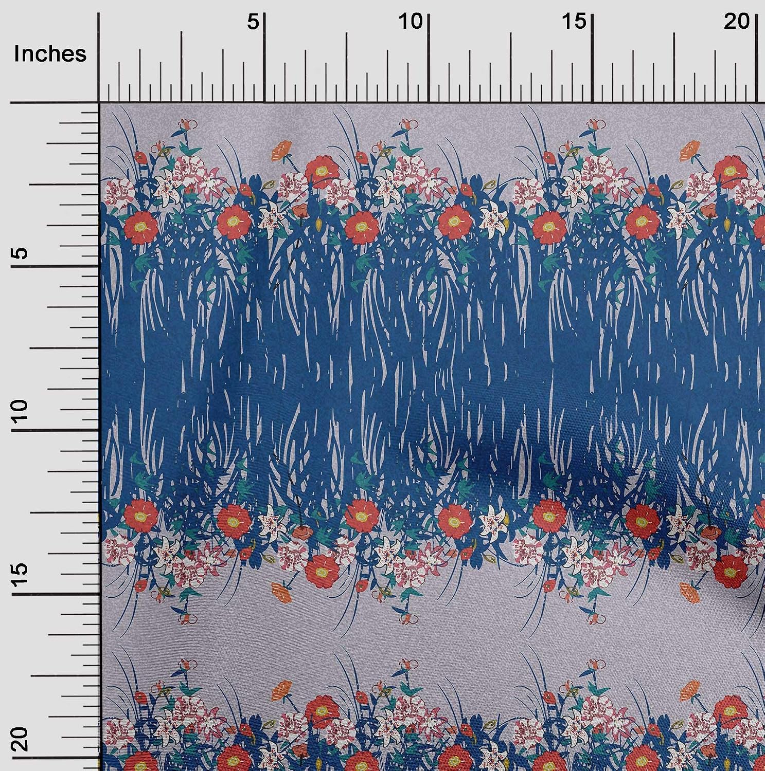 oneOone Cotton Flex Fabric Leaves & Floral Artistic Fabric Prints by Yard 40 Inch Wide