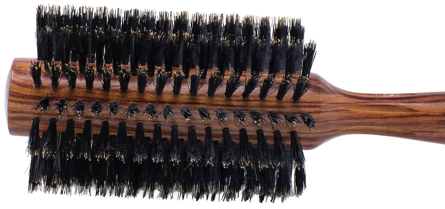 Spornette Deville Boar Bristle Round Brush for Women - Large Round Hair Brush for Blow Drying, Curling & Styling - Adds Shine, Volume & Lift to All Hair Types (2.5 Inch)